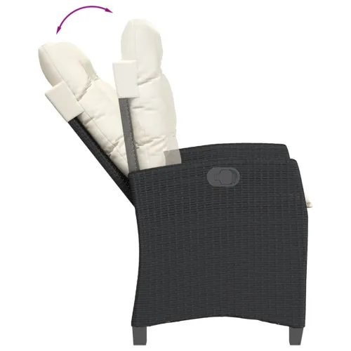 Vrtna garnitura - 5-dijelni vrtni blagovaonski set s jastucima od poliratana crni - Crna 80 x 80 x 74 cm Četverosjed (2 stolice  Cijena