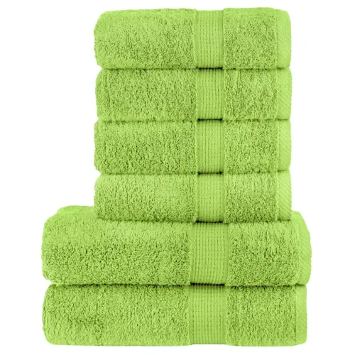 6-dijelni vrhunski set ručnika SOLUND zelena boja jabuke 600gsm - Jabukova zelena 1 Jabukova zelena Cijena