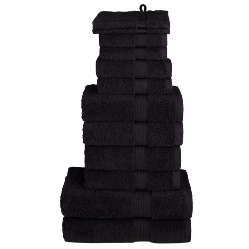 12-dijelni vrhunski set ručnika SOLUND crni 600 gsm - Crna 1 Crna Cijena