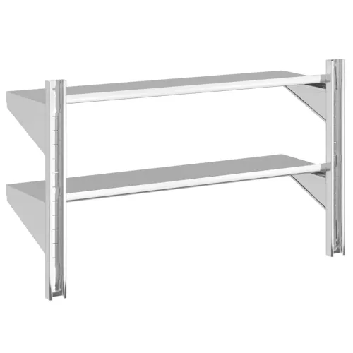 Zidna polica s 2 razine 100x30x60 cm srebrna nehrđajući čelik - 100 x 30 x 60 cm 1 1 100 x 30 x 60 cm Cijena