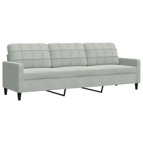 3-dijelni set sofa s jastucima svjetlosivi baršunasti - Svjetlosiva 1 Bez oslonca za noge Cijena