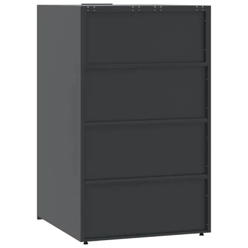 Spremište za 5 kante za otpad antracit 345x79x117 cm čelično - Antracit 5 poklopac s plinskim podizanjem Cijena