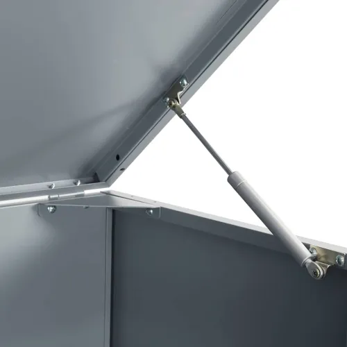 Spremište za kante za smeće - Spremište za 2 kante za otpad sivo 138x79x117 cm čelično - Siva 2 poklopac s plinskim podizanjem Cijena