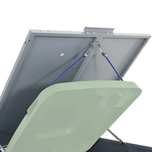 Spremište za kante za smeće - Spremište za 6 kante za otpad sivo 414 x 79 x 117 cm čelično - Siva 6 poklopac s plinskim podizanj Cijena