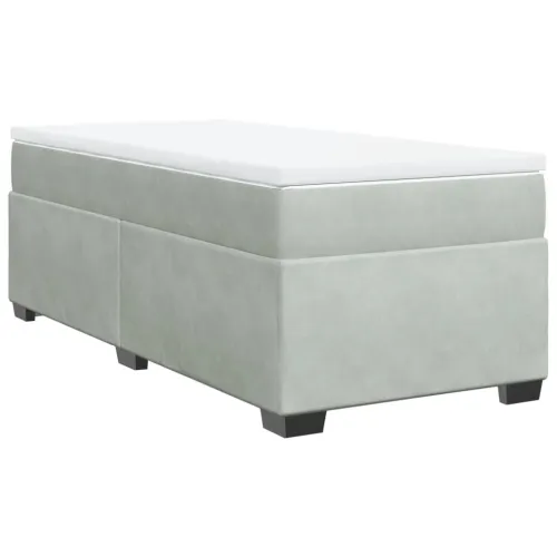 Box spring krevet s madracem svjetlosivi 80 x 200 cm baršunasti - Svjetlosiva 80 x 200 cm Cijena