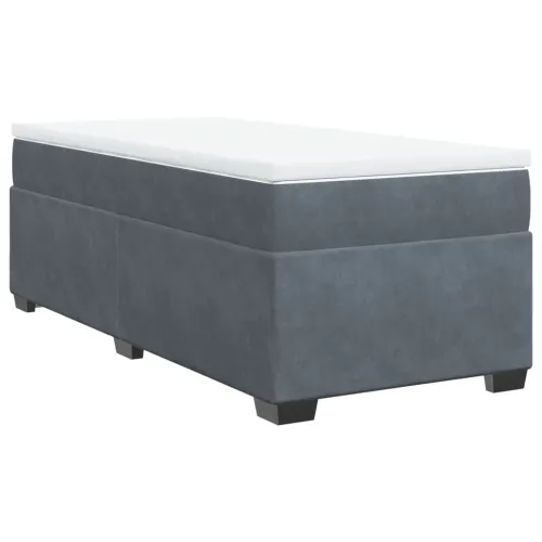 Box spring krevet s madracem tamnosivi 100x200 cm baršunasti - Tamno siva 100 x 200 cm Cijena