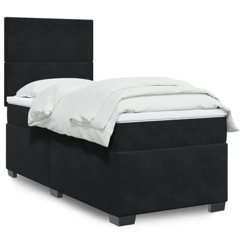 Box spring krevet s madracem crni 100x200 cm baršunasti - Crna 100 x 200 cm Gladak dizajn Cijena