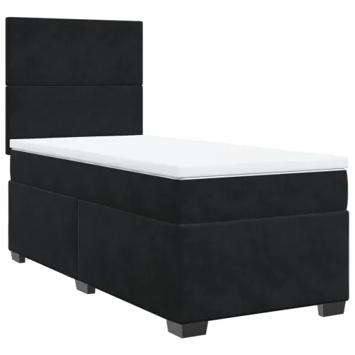 Box spring krevet s madracem crni 100x200 cm baršunasti - Crna 100 x 200 cm Gladak dizajn Cijena