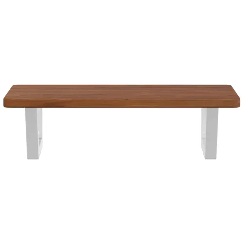 Zidna polica za Lavabo - Umivaonik od čelika i masivne hrastovine - tamno smeđe i bijele boje 60 x 40 x 2.5 cm 1 Trapez Cijena