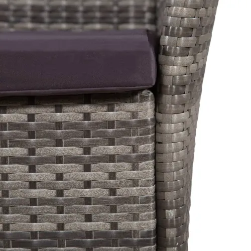 3-dijelni bistro set od poliratana sivi - Siva Cijena
