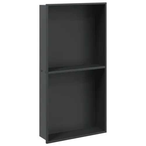 Niša za tuš mat crna 32x62x9 cm nehrđajući čelik - Crna Cijena