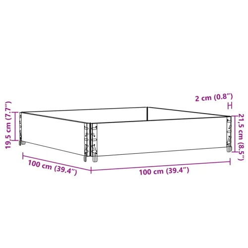 Okviri za palete crni 100x100 cm od masivne borovine - Crna 100 x 100 cm 1 Cijena