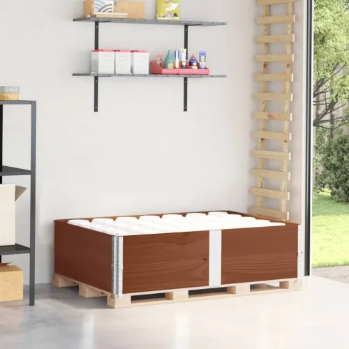 Okviri za palete 2 smeđi 150x100 cm od masivne borovine - Tamno smeđa 150 x 100 cm 2 Tamno smeđa Cijena