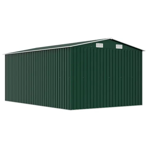 Vrtna kućica - Vrtno spremište 257 x 392 x 181 cm metalno zeleno - Zelena 257 x 392 x 181 cm Cijena