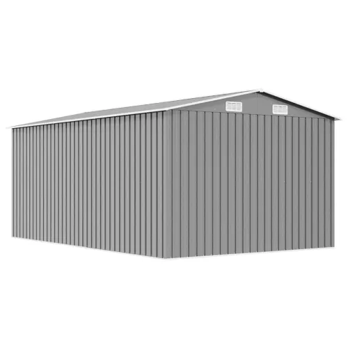 Vrtna kućica - Vrtno spremište 257 x 392 x 181 cm metalno sivo - Siva 257 x 392 x 181 cm Cijena