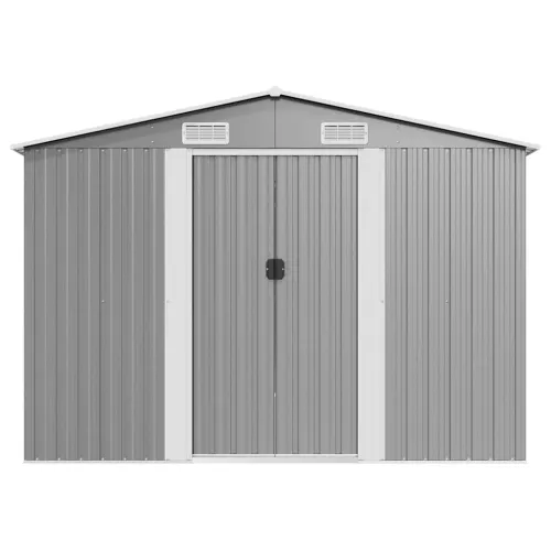 Vrtna kućica - Vrtno spremište 257 x 392 x 181 cm metalno sivo - Siva 257 x 392 x 181 cm Cijena