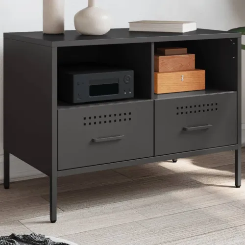 TV ormarić crni 68 x 39 x 50,5 cm čelični - Crna 1 Cijena