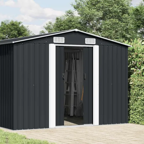 Vrtna kućica - Vrtno spremište 257 x 489 x 181 cm metalno antracit - Antracit 257 x 489 x 181 cm 1 Antracit Cijena