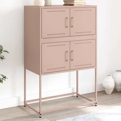 Komoda crna 68,5x38,5x107 cm čelična - Ružičasta 1 Cijena