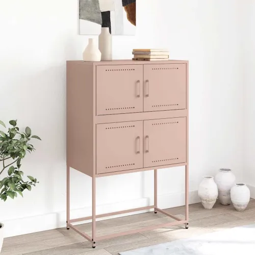 Komoda crna 68,5x38,5x107 cm čelična - Ružičasta 1 Cijena