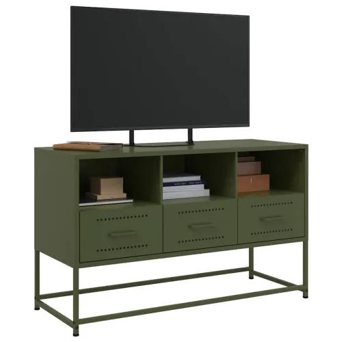 TV ormarić maslinastozeleni 100,5x39x60,5 cm čelični - Zelena 1 Cijena