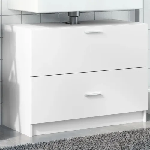 Ormarić za Lavabo - Umivaonik bijeli 78 x 37 x 59 cm konstruirano drvo - Bijela 78 x 37 x 59 cm Cijena