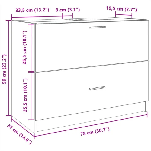 Ormarić za Lavabo - Umivaonik boja hrasta 78x37x59 cm konstruirano drvo - Sonoma hrast 78 x 37 x 59 cm Cijena