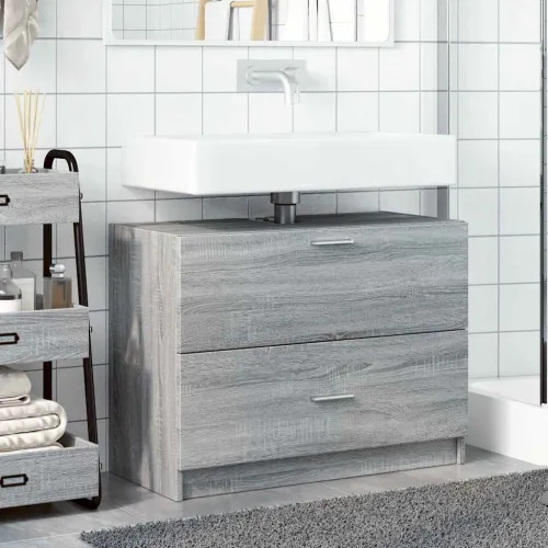 Ormarić za Lavabo - Umivaonik boja hrasta sonome 78 x 37 x 59 cm drveni - Sivi hrast sonoma 78 x 37 x 59 cm Cijena