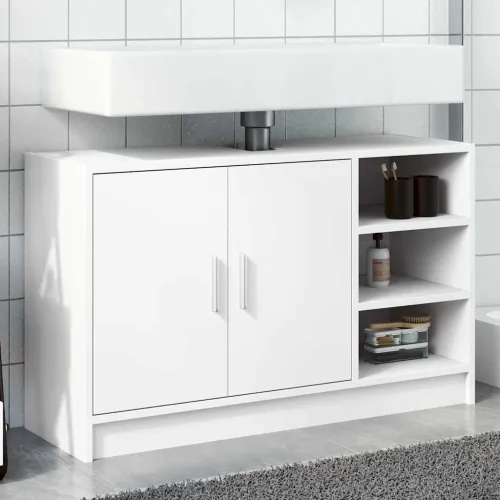 Ormarić za Lavabo - Umivaonik bijeli 90 x 29 x 55 cm konstruirano drvo - Bijela 90 x 29 x 55 cm Cijena