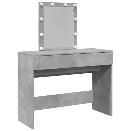 Toaletni stolić s LED svjetlima siva boja betona 100x40x130 cm - Beton siva 1 Beton siva Cijena