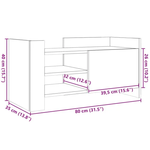 TV ormarić crni 80 x 35 x 40 cm od konstruiranog drva - Crna 1 80 cm Cijena