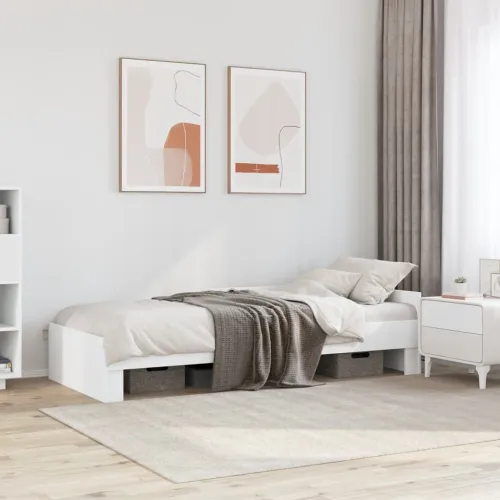 Okvir za krevet bijeli 100 x 200 cm konstruirano drvo - Bijela 100 x 200 cm Cijena