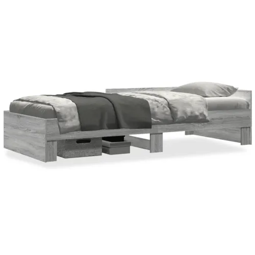 Okvir za krevet boja hrasta 90x190 cm od konstruiranog drva - Sivi hrast sonoma 90 x 190 cm Cijena