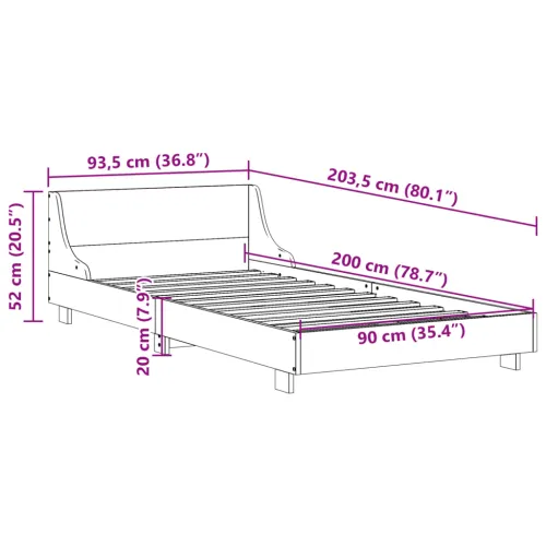 Okvir kreveta bez madraca voštano smeđi 90 x 200 cm od borovine - Voštano smeđa 90 x 200 cm Cijena
