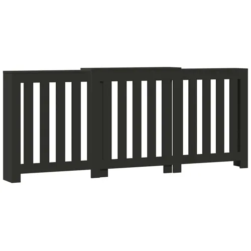 Pokrivač radijatora Crna 205 x 21,5 x 83,5 cm Konstruirano drvo - Crna 205 x 21,5 x 83,5 cm Okomite letvice Cijena