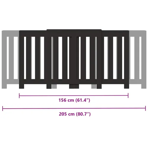 Pokrivač radijatora Crna 205 x 21,5 x 83,5 cm Konstruirano drvo - Crna 205 x 21,5 x 83,5 cm Okomite letvice Cijena