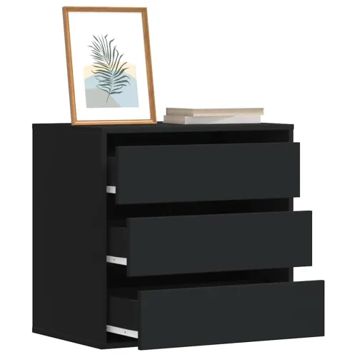 Kutna komoda s ladicama crna 60x41x58 cm od konstruiranog drva - Crna 60 x 41 x 58 cm Cijena