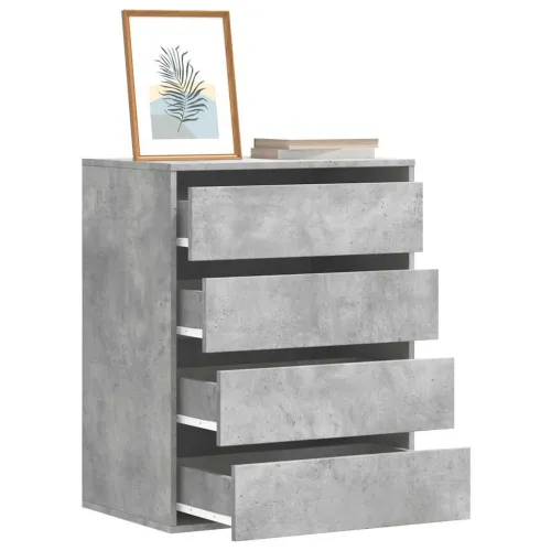 Kutna komoda s ladicama siva boja betona 60x41x76 cm drveni - Beton siva 60 x 41 x 76 cm Cijena