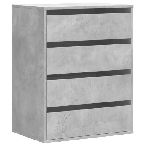 Kutna komoda s ladicama siva boja betona 60x41x76 cm drveni - Beton siva 60 x 41 x 76 cm Cijena