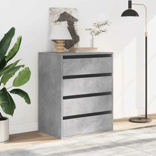 Kutna komoda s ladicama siva boja betona 60x41x76 cm drveni - Beton siva 60 x 41 x 76 cm Cijena