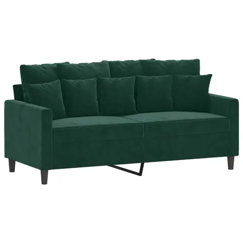 3-dijelni set sofa s jastucima tamnozeleni baršunasti - Tamnozelena s jastučićima i tabureom Cijena