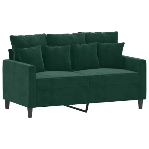 3-dijelni set sofa s jastucima tamnozeleni baršunasti - Tamnozelena s jastučićima i tabureom Cijena