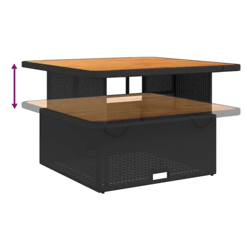 2-dijelna vrtna garnitura od poliratana s jastucima crna - Crna 110 x 110 x 40/71 cm Cijena