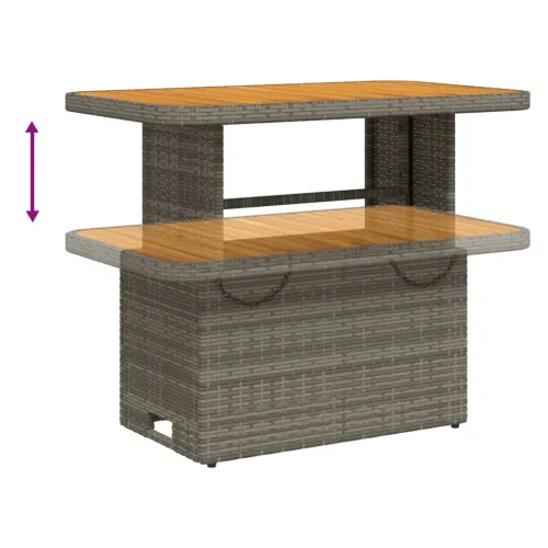 2-dijelna vrtna garnitura od poliratana s jastucima siva - Siva 90 x 55 x 40/71 cm Cijena