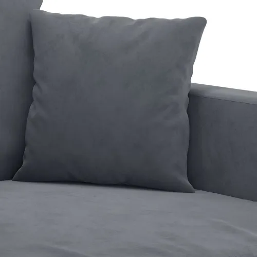 3-dijelni set sofa s jastucima tamnosivi baršunasti - Tamno siva s jastučićima i tabureom Cijena