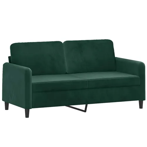 3-dijelni set sofa tamnozeleni baršunasti - Tamnozelena 1 s jastučićima i tabureom Cijena