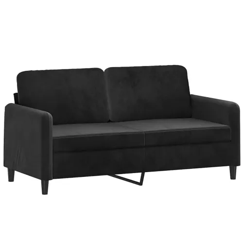 3-dijelni set sofa s jastucima crni baršunasti - Crna s jastucima i tabureom Cijena