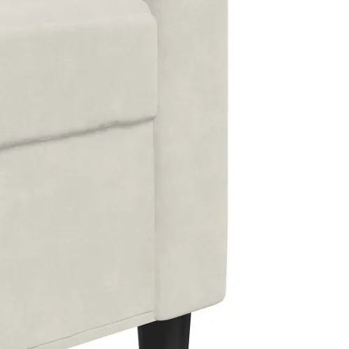 3-dijelni set sofa s jastucima krem baršunasti - Krema 1 s jastučićima Krema Cijena