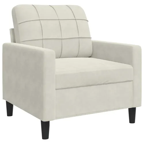 3-dijelni set sofa s jastucima krem baršunasti - Krema 1 s jastučićima Krema Cijena