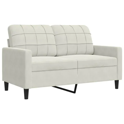 3-dijelni set sofa s jastucima krem baršunasti - Krema 1 s jastučićima Krema Cijena